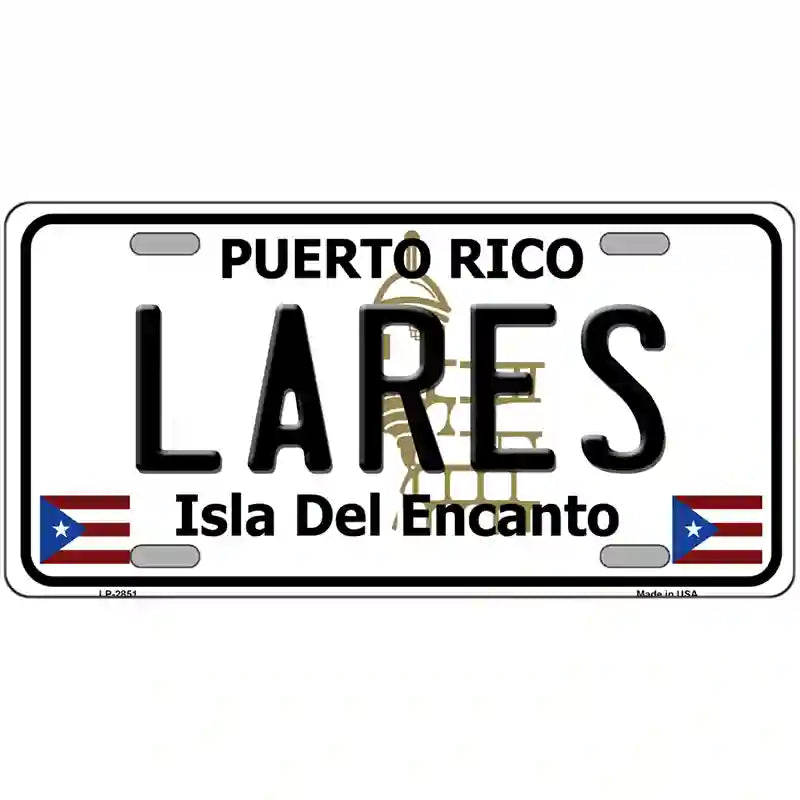 Lares Puerto Rico Metal Novelty License Plate 24" x 12" (LLP)