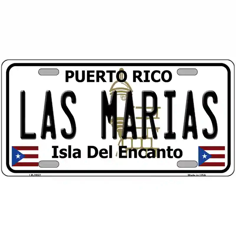 Las Marias Puerto Rico Metal Novelty License Plate 24" x 12" (LLP)