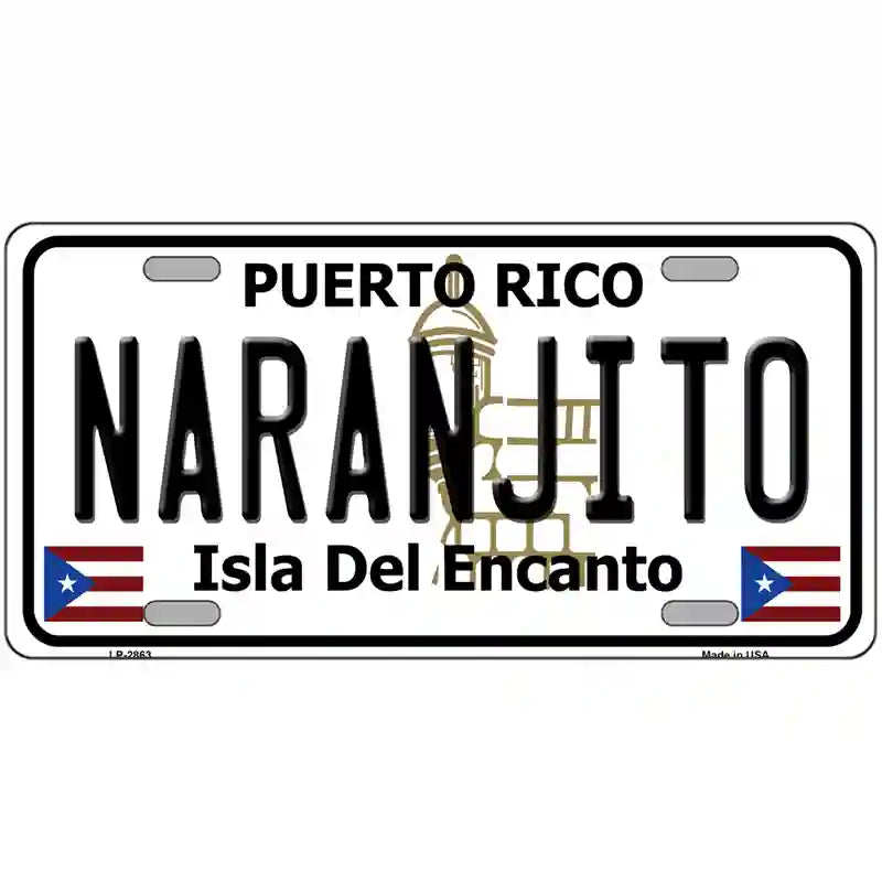 Naranjito Puerto Rico Metal Novelty License Plate 24" x 12" (LLP)