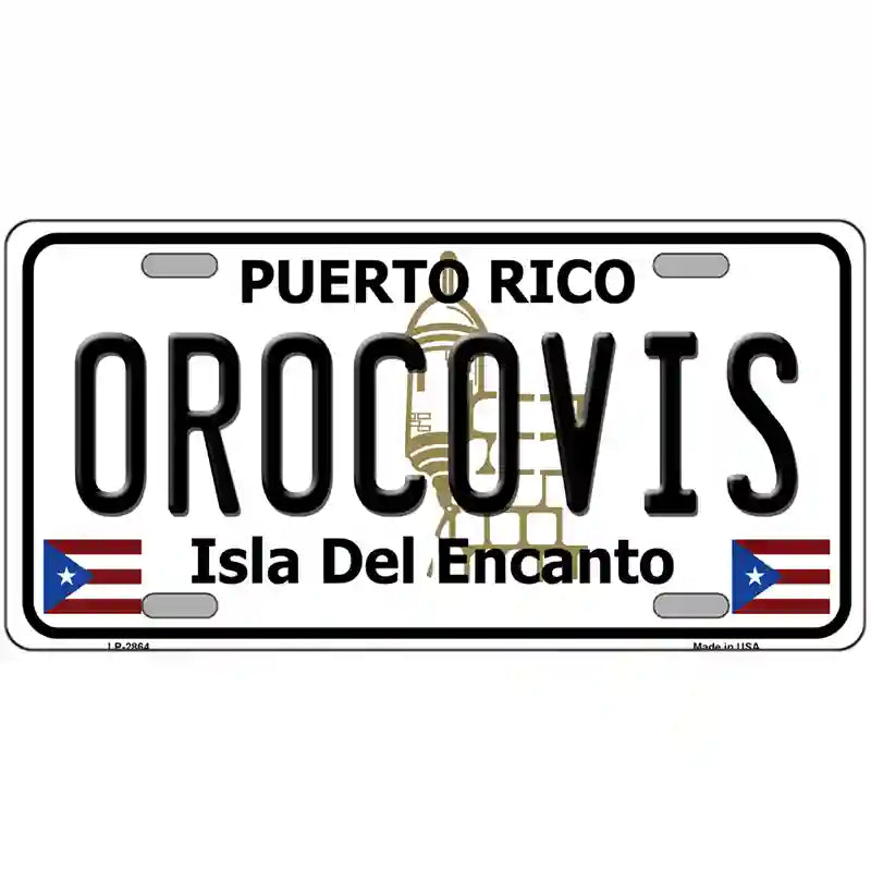 Orocovis Puerto Rico Metal Novelty License Plate 24" x 12" (LLP)