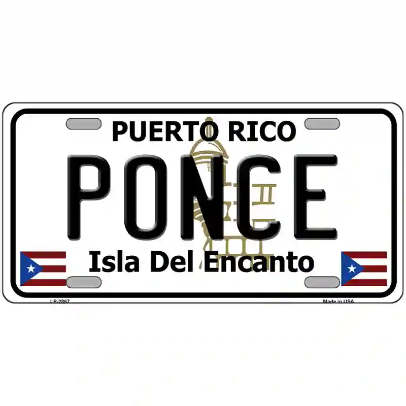 Ponce Puerto Rico Metal Novelty License Plate 24" x 12" (LLP)