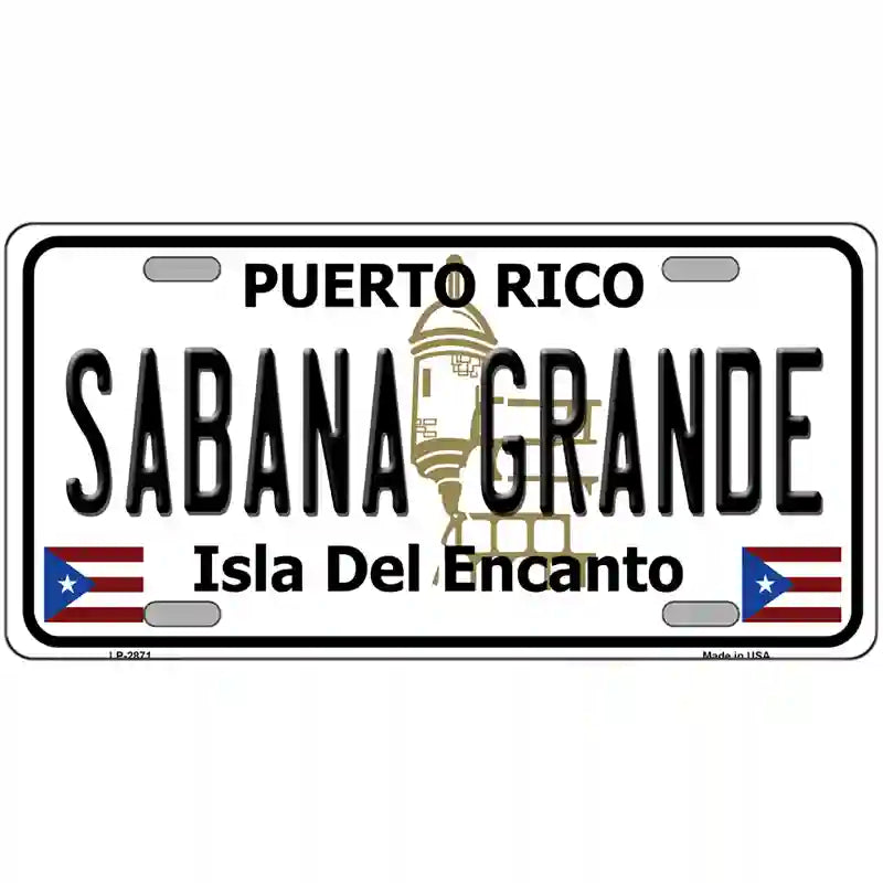 Sabana Grande Puerto Rico Metal Novelty License Plate 24" x 12" (LLP)