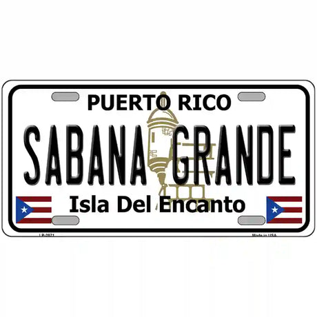 Sabana Grande Puerto Rico Metal Novelty License Plate 24" x 12" (LLP)