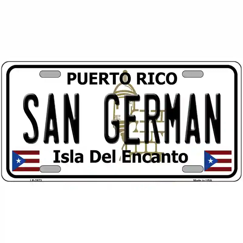 San German Puerto Rico Metal Novelty License Plate 24" x 12" (LLP)