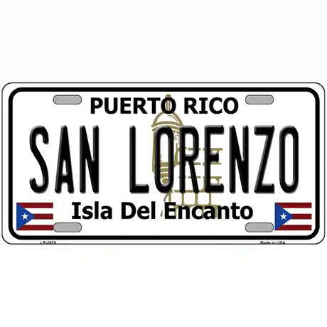 San Lorenzo Puerto Rico Metal Novelty License Plate 24" x 12" (LLP)