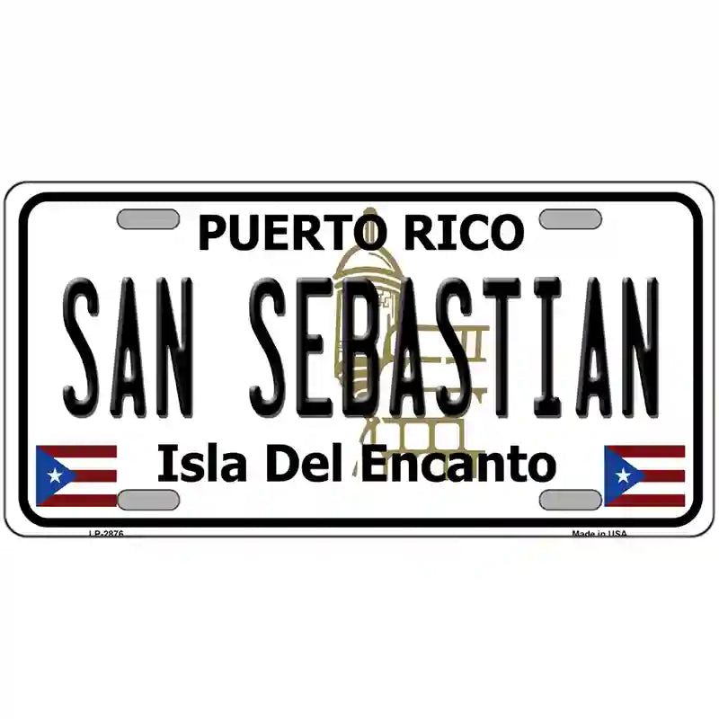 San Sebastian Puerto Rico Metal Novelty License Plate 24" x 12" (LLP)