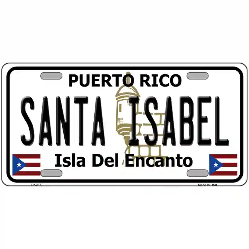 Santa Isabel Puerto Rico Metal Novelty License Plate 24" x 12" (LLP)