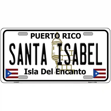 Santa Isabel Puerto Rico Metal Novelty License Plate 24" x 12" (LLP)