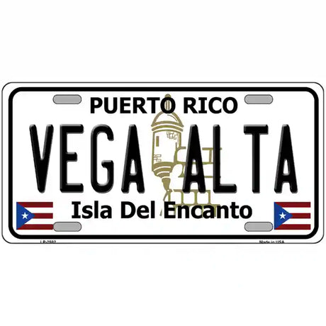 Vega Alta Puerto Rico Metal Novelty License Plate 24" x 12" (LLP)