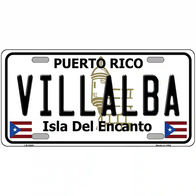 Villalba Puerto Rico Metal Novelty License Plate 24" x 12" (LLP)