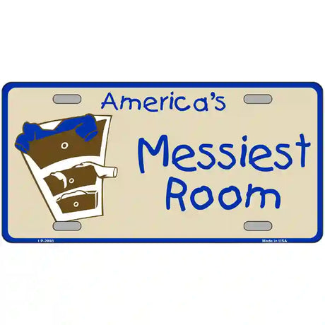 Americas Messiest Room Metal Novelty License Plate 24" x 12" (LLP)