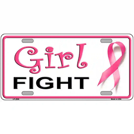 Girl Fight Metal Novelty License Plate Sign 24" x 12" (LLP)