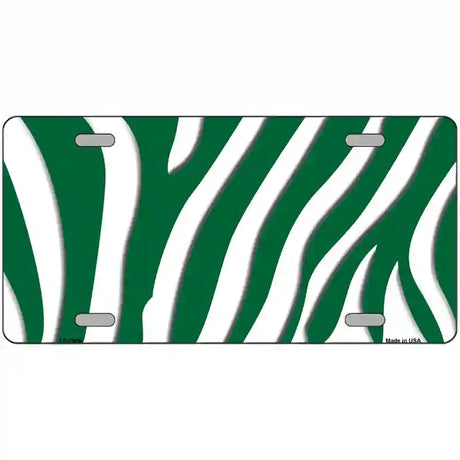 Green White Zebra Metal Novelty License Plate 24" x 12" (LLP)