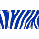 Blue White Zebra Metal Novelty License Plate 24" x 12" (LLP)