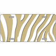 Gold White Zebra Metal Novelty License Plate 24" x 12" (LLP)