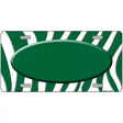 Green White Zebra Green Center Oval Metal Novelty License Plate 24" x 12" (LLP)