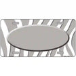 Grey White Zebra Grey Center Oval Metal Novelty License Plate 24" x 12" (LLP)