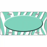 Mint White Zebra Mint Center Oval Metal Novelty License Plate 24" x 12" (LLP)