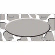 Grey White Giraffe Grey Center Oval Metal Novelty License Plate 24" x 12" (LLP)