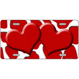 Red White Giraffe Red Centered Hearts Novelty License Plate 24" x 12" (LLP)