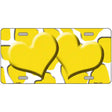 Yellow White Giraffe Yellow Centered Hearts Novelty License Plate 24" x 12" (LLP)