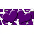 Purple White Giraffe Purple Centered Hearts Novelty License Plate 24" x 12" (LLP)