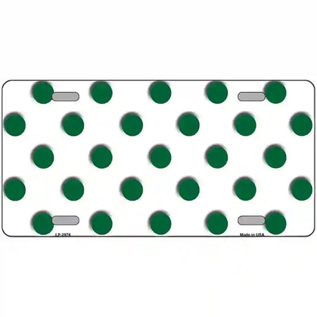 Green White Polka Dot Metal Novelty License Plate 24" x 12" (LLP)