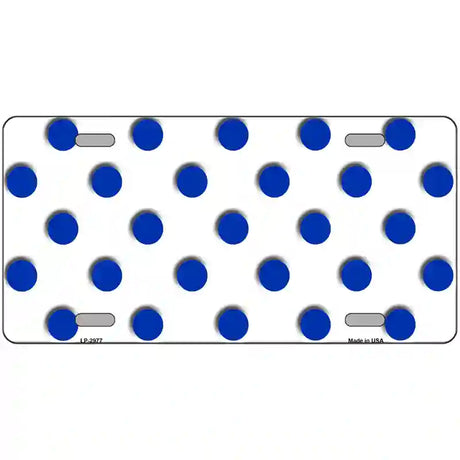 Blue White Polka Dot Metal Novelty License Plate 24" x 12" (LLP)