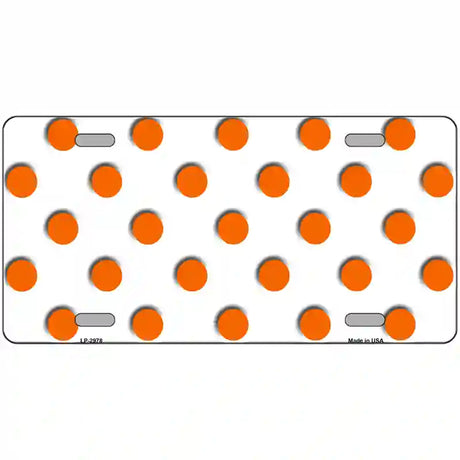 Orange White Polka Dot Metal Novelty License Plate 24" x 12" (LLP)