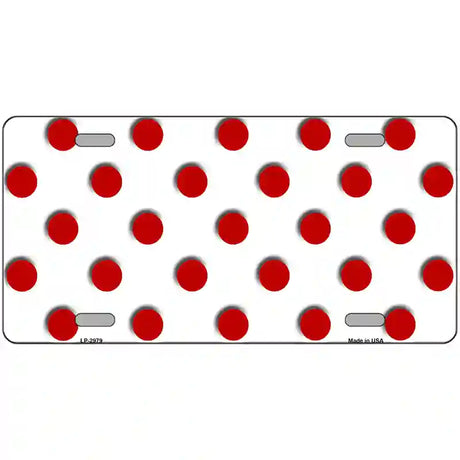 Red White Polka Dot Metal Novelty License Plate 24" x 12" (LLP)