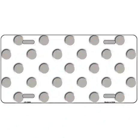 Grey White Polka Dot Metal Novelty License Plate 24" x 12" (LLP)