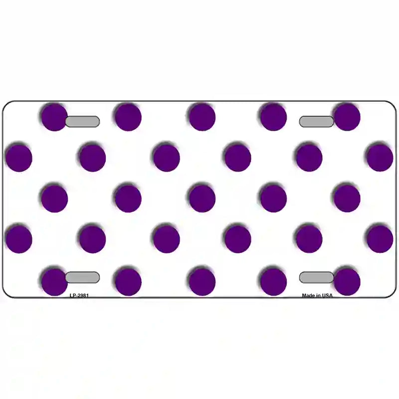 Purple White Polka Dot Metal Novelty License Plate 24" x 12" (LLP)