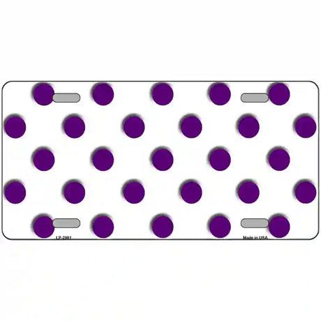 Purple White Polka Dot Metal Novelty License Plate 24" x 12" (LLP)