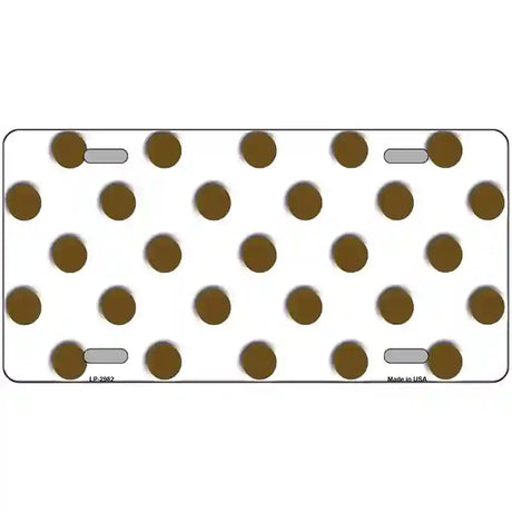 Brown White Polka Dot Metal Novelty License Plate 24" x 12" (LLP)