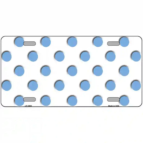 Light Blue White Polka Dot Metal Novelty License Plate 24" x 12" (LLP)