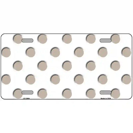 Tan White Polka Dot Metal Novelty License Plate 24" x 12" (LLP)