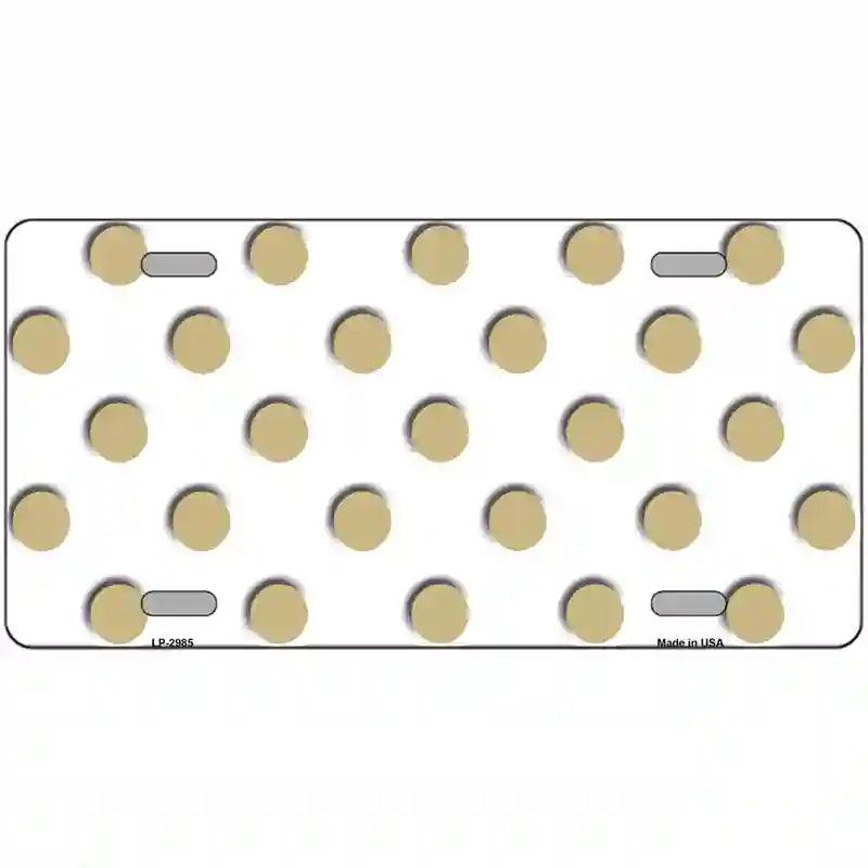 Gold White Polka Dot Metal Novelty License Plate 24" x 12" (LLP)