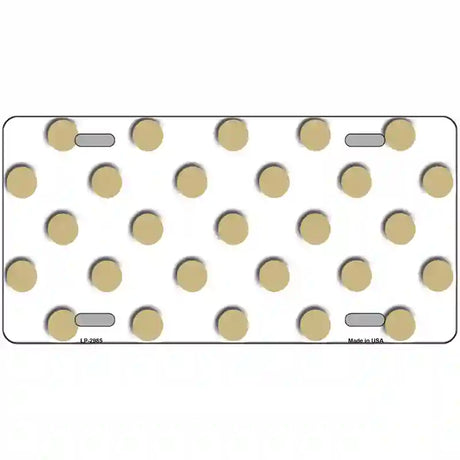 Gold White Polka Dot Metal Novelty License Plate 24" x 12" (LLP)