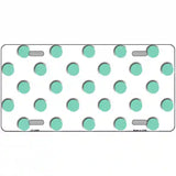 Mint White Polka Dot Metal Novelty License Plate 24" x 12" (LLP)