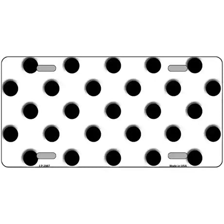 Black White Polka Dot Metal Novelty License Plate 24" x 12" (LLP)