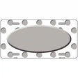 Grey White Polka Dot Grey Center Oval Metal Novelty License Plate 24" x 12" (LLP)