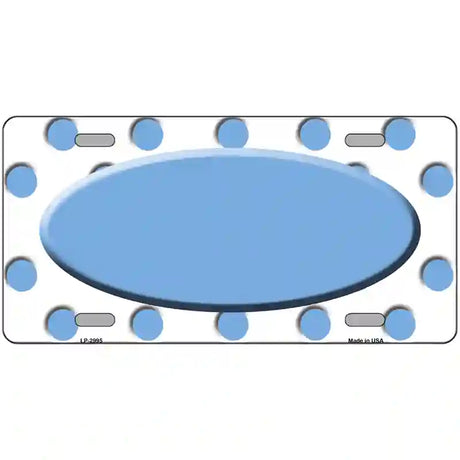 Light Blue White Polka Dot Light Blue Center Oval Metal Novelty License Plate 24" x 12" (LLP)