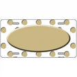 Gold White Polka Dot Gold Center Oval Metal Novelty License Plate 24" x 12" (LLP)