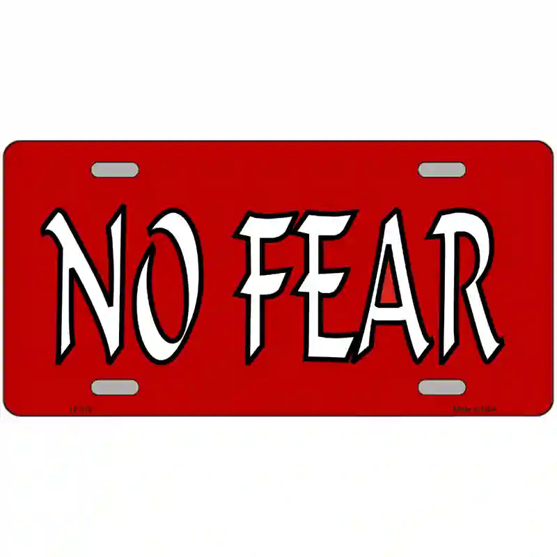 No Fear Metal Novelty License Plate 24" x 12" (LLP)