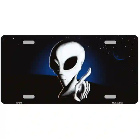 Space Alien Metal Novelty License Plate 24" x 12" (LLP)