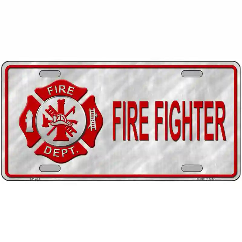 Firefighter Maltese Cross Metal Novelty License Plate 24" x 12" (LLP)