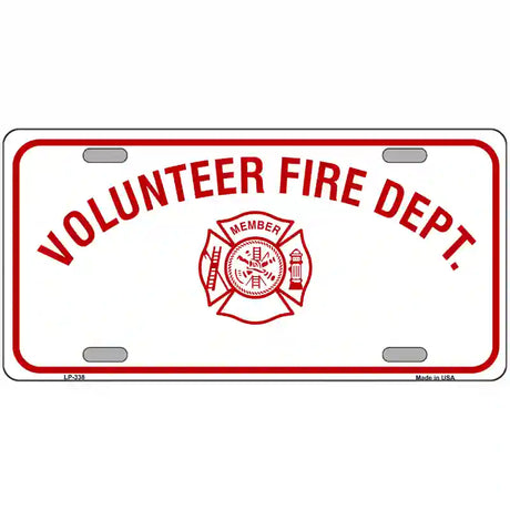 Volunteer Fire Department Metal Novelty License Plate 24" x 12" (LLP)