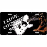 I Love Country Music Metal Novelty License Plate 24" x 12" (LLP)