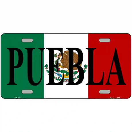 Puebla on Mexico Flag Metal Novelty License Plate 24" x 12" (LLP)