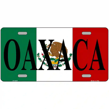 Oaxaca on Mexico Flag Metal Novelty License Plate 24" x 12" (LLP)